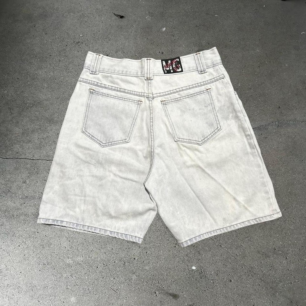 Vintage 90s women's acid washed blue high rise denim jean shorts jorts Size M